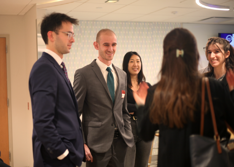 Aegisonic team in coversation at Mount Sinai DIH Pitch Day Competition.